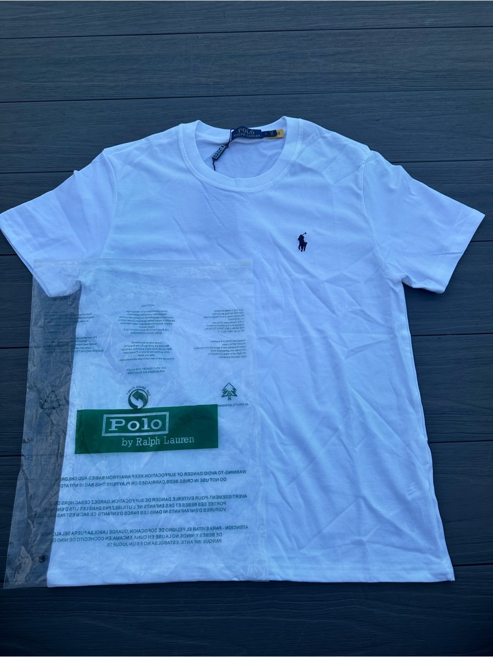 Polo by Ralph Lauren White Crewneck Tee with Navy Pony
